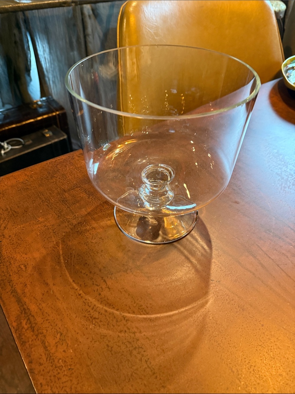 Vintage Clear Glass Pedestal Trifle Bowl - Elegant Centerpiece